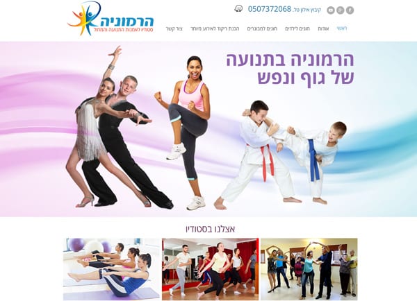 מאמר בניית אתר וורדפרס | הרמוניה- מרכז חוגים בתנועה