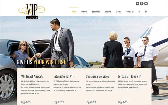 Web3D - אתר של vip club