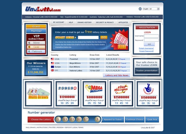 עיצוב אתר: אתר הימורים UnoLotto
