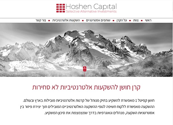 עיצוב ופיתוח מיניסייט: קרן חושן תנומה ראשית של פרויקט