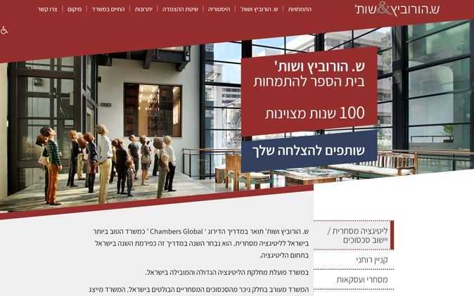 'הקמת מיניסייט: ש. הורוביץ ושות תנומה ראשית של פרויקט