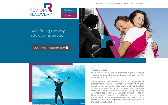 הקמת אתר תדמיתי רפואי: Revium Recovery תנומה ראשית של פרויקט