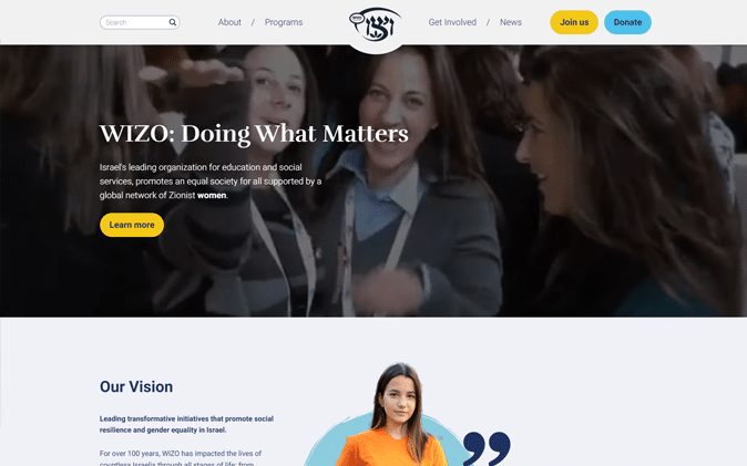 הקמת ועיצוב אתר ויצו עולמי