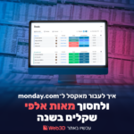 מסך עם dashboard של מאנדיי