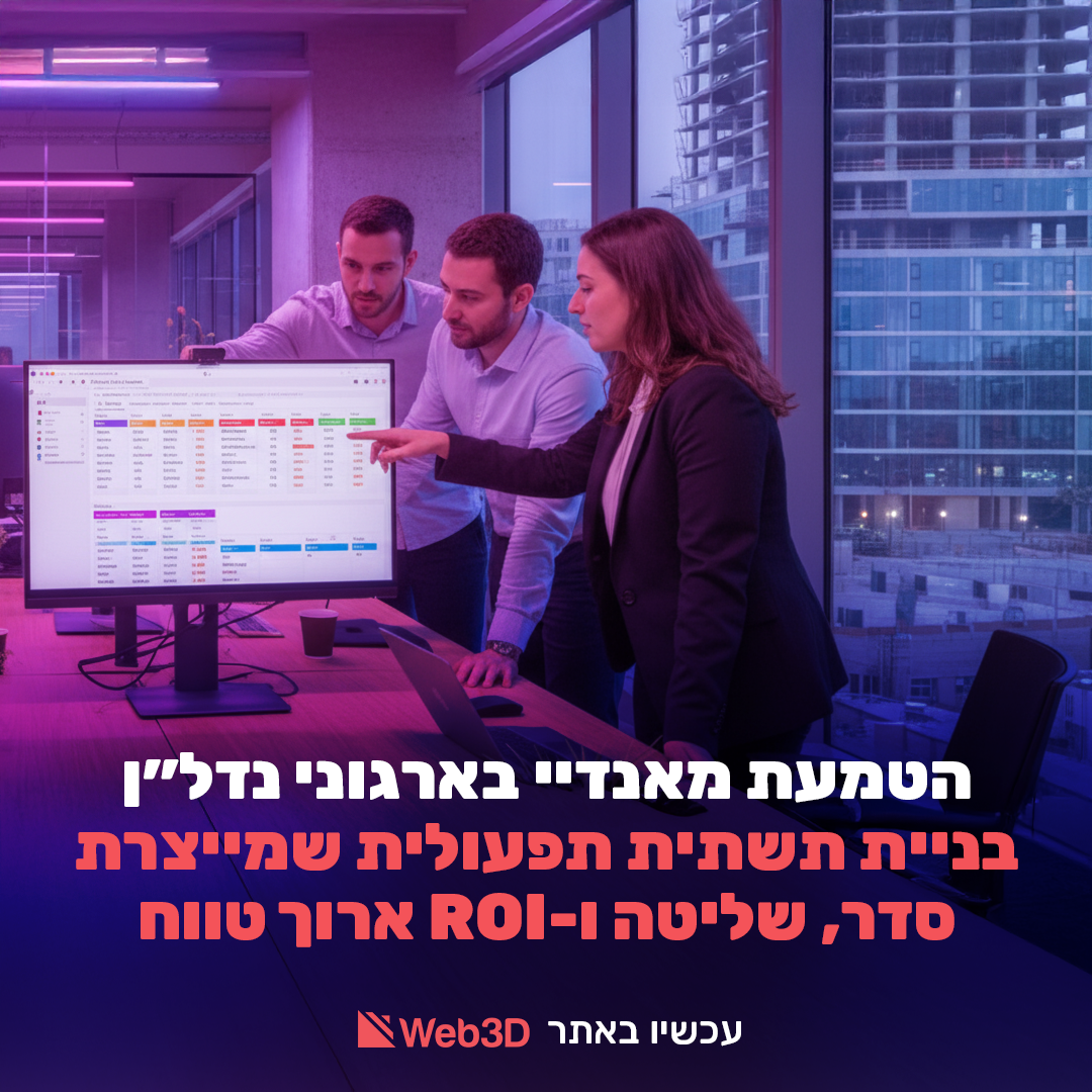 עובדים במשרד מול מסך מאנדיי