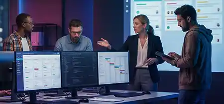 שתי עובדים במשרד הייטק