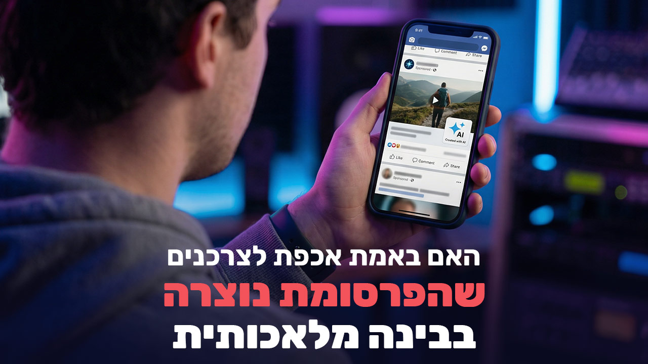 פרסומת בינה מלאכותית על מסך טלפון נייד
