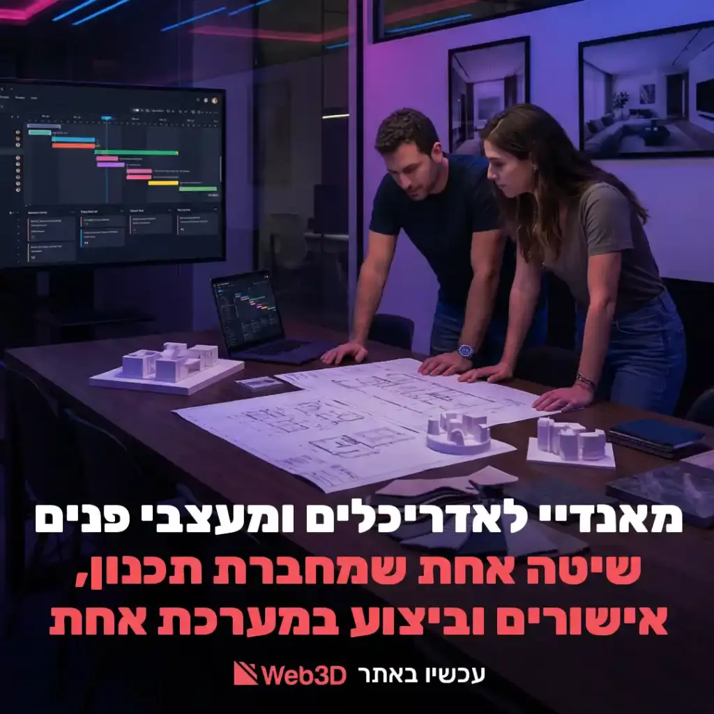 לוח עבודה של מאנדיי בהתאמה אישית לסטודיו אדריכלות עם משימות, סטטוסים ולוחות זמנים