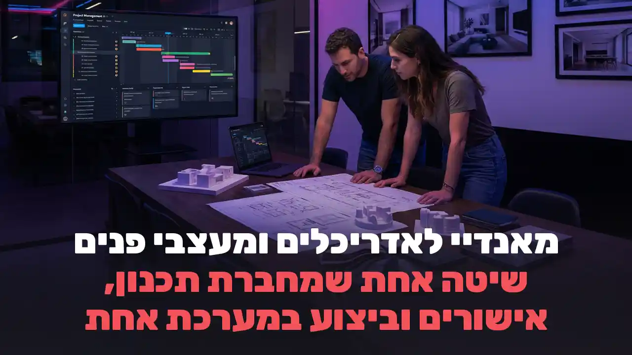 לוח עבודה של מאנדיי בהתאמה אישית לסטודיו אדריכלות עם משימות, סטטוסים ולוחות זמנים